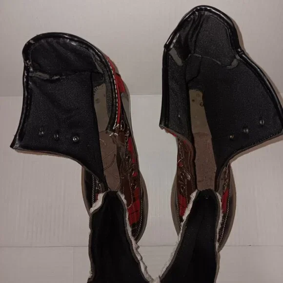 HOTKISS PLAID PRINT FAUX FUR BOOTS - Picture 3 of 13